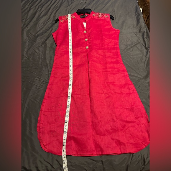 Zola, Red Embroidered Mini Dress Kurta. Size M. NWOT - Picture 7 of 10